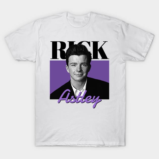 Rick astley - purple black T-Shirt by podni cheear